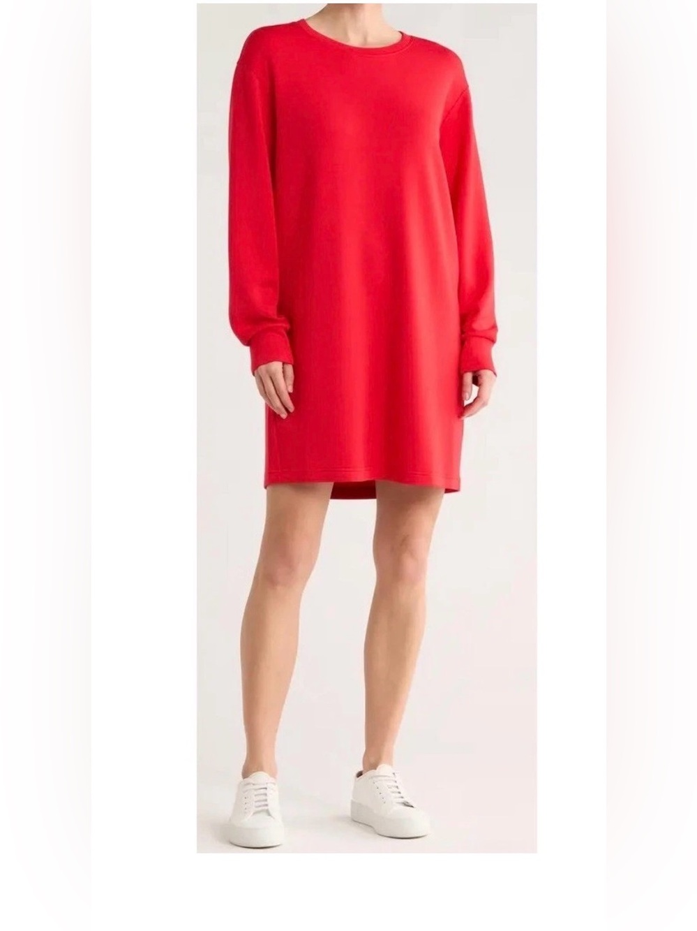 SPANX Red Mini Sweater Dress with Crewneck size small